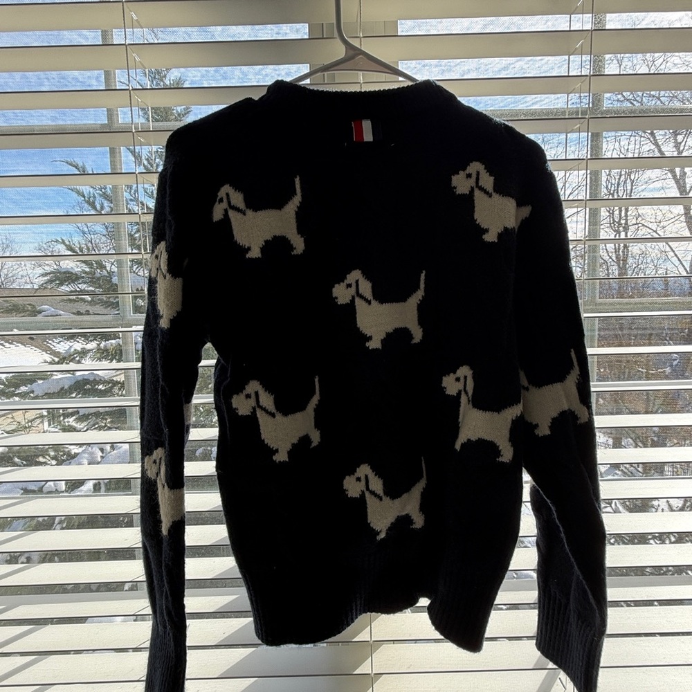 Thom Browne dog wool cardigan(NAVY)